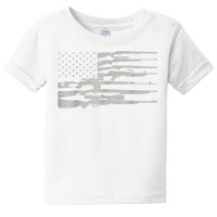 Big American Flag With .machine Guns T Shirt 2a Flag T Shirt Baby Tee | Artistshot