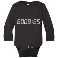 Boobies Calculator Numbers Adult Joke Cringe Humor Long Sleeve Baby Bodysuit | Artistshot