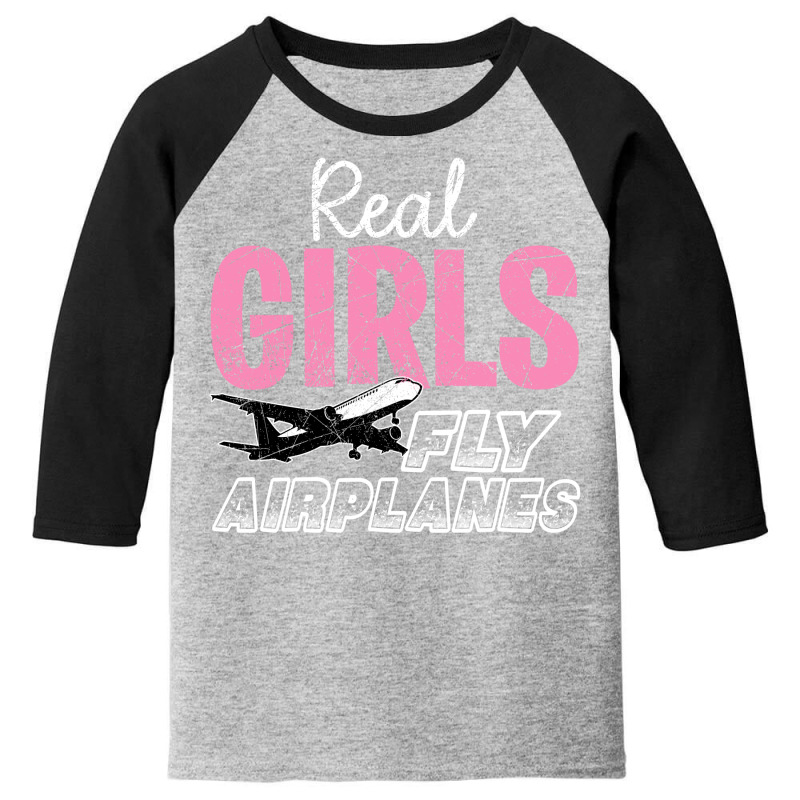 Real Girls Fly Airplanes For Dark Youth 3/4 Sleeve | Artistshot