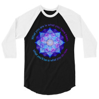 Hot Trend Purple Blue Mandala Inspirational Buddhist Quote 3/4 Sleeve Shirt | Artistshot
