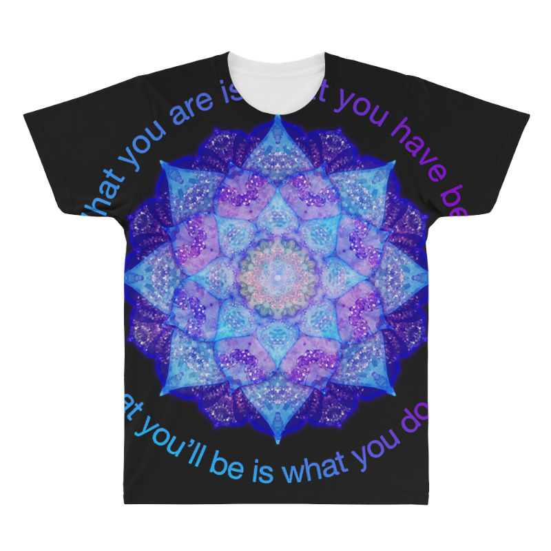 Hot Trend Purple Blue Mandala Inspirational Buddhist Quote All Over Men's T-shirt | Artistshot