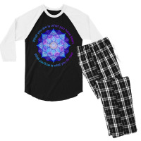 Hot Trend Purple Blue Mandala Inspirational Buddhist Quote Men's 3/4 Sleeve Pajama Set | Artistshot