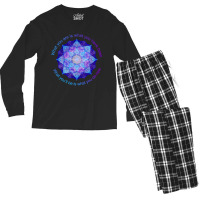 Hot Trend Purple Blue Mandala Inspirational Buddhist Quote Men's Long Sleeve Pajama Set | Artistshot