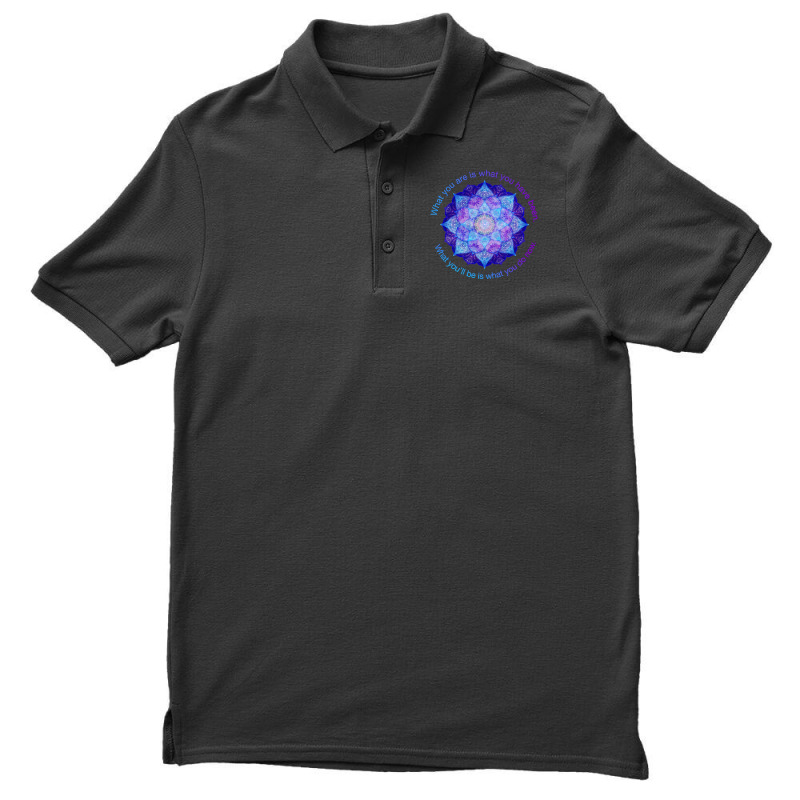 Hot Trend Purple Blue Mandala Inspirational Buddhist Quote Men's Polo Shirt | Artistshot