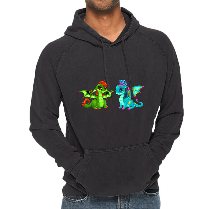 Artistshot Hot Trend Baby Dragons With Cute Eye Vintage Hoodie | Artistshot