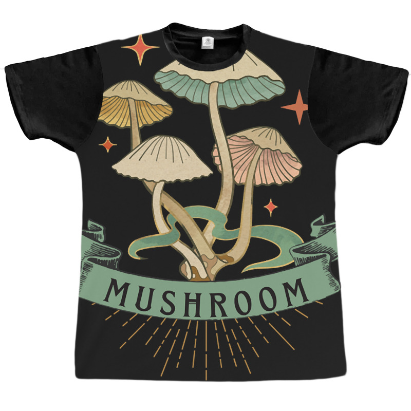 Artistshot Trending Colorful Vintage Mushroom Graphic T-shirt | Artistshot