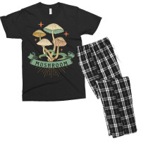 Artistshot Trending Colorful Vintage Mushroom Men's T-shirt Pajama Set | Artistshot