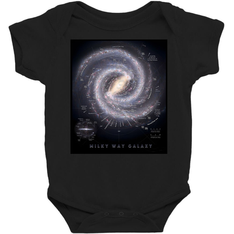 Milky Way Galaxy Map Baby Bodysuit by santospeter | Artistshot