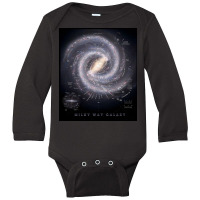 Milky Way Galaxy Map Long Sleeve Baby Bodysuit | Artistshot