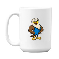 Cute Anthropomorphic Human-like Cartoon Character Bald Eagle In Clothe 15 Oz Coffee Mug | Artistshot