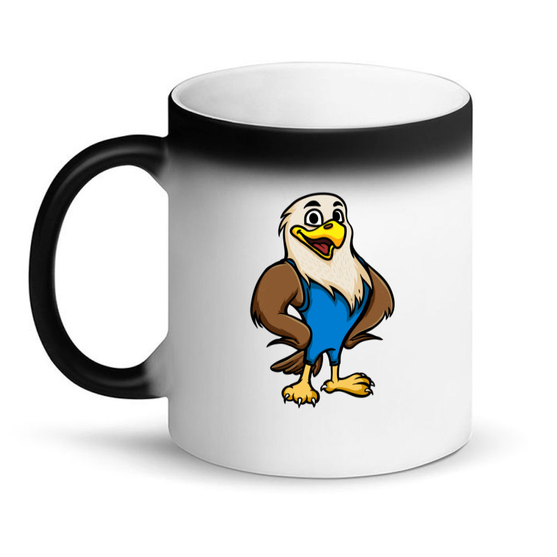 Cute Anthropomorphic Human-like Cartoon Character Bald Eagle In Clothe Magic Mug | Artistshot