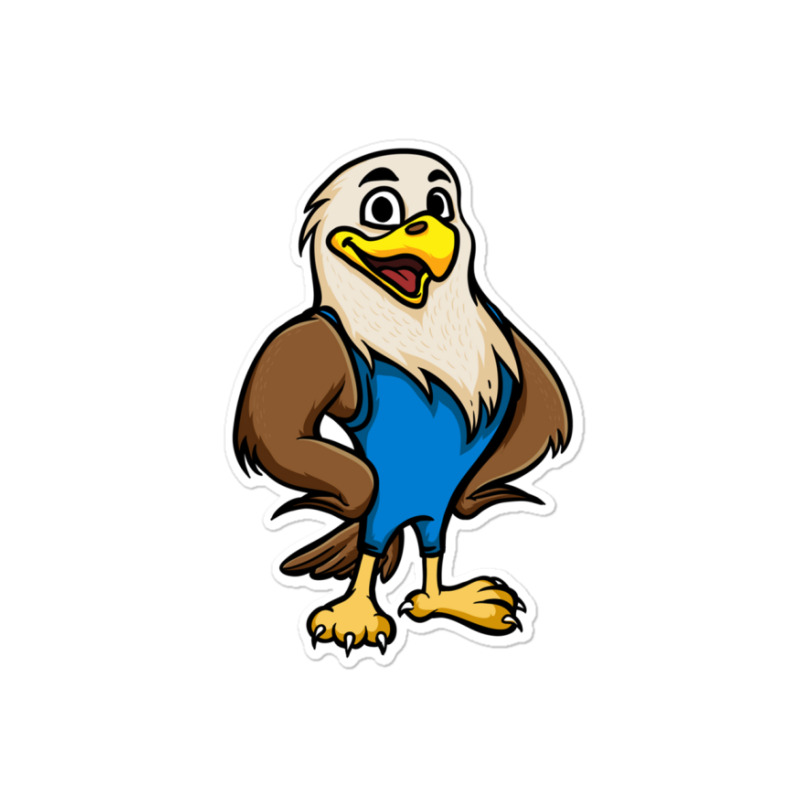 Cute Anthropomorphic Human-like Cartoon Character Bald Eagle In Clothe Sticker | Artistshot