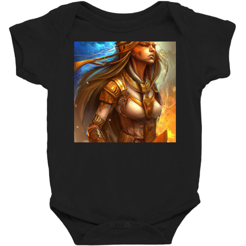 Portrait Of The Ancient Mesopotamia Warrior Goddess Baby Bodysuit | Artistshot