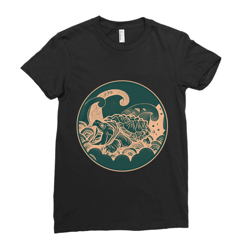 Limited Edition Alligator Snapping Turtle - Reptile - Nature - Snappin Ladies Fitted T-Shirt by declangreenwood | Artistshot