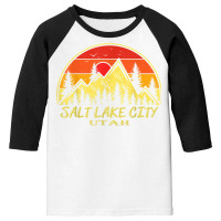 Vintage Salt Lake City Utah Ut Mountains Hiking Souvenir T Shirt Youth 3/4 Sleeve | Artistshot