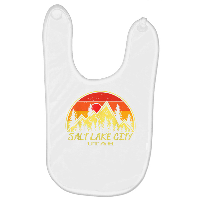 Vintage Salt Lake City Utah Ut Mountains Hiking Souvenir T Shirt Baby Bibs | Artistshot