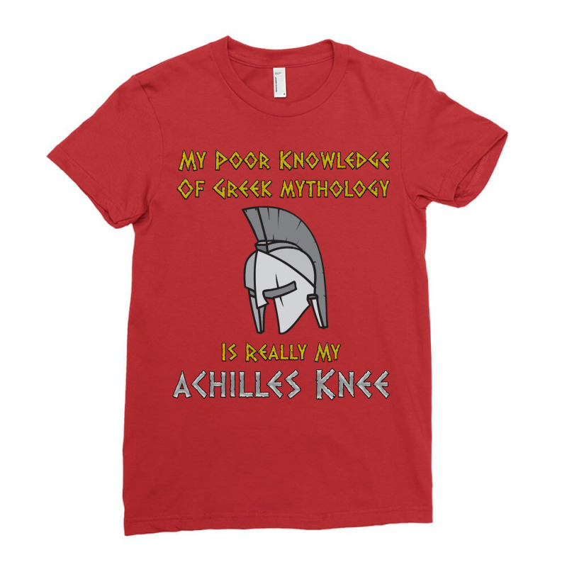 Greek Mythology Achilles Knee Ladies Fitted T-Shirt by ragynocedep | Artistshot