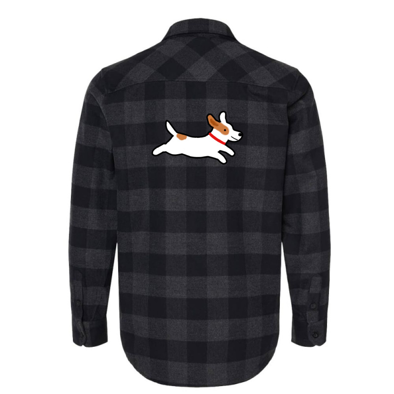 Cute Jack Russell Terrier Running Dog 1 Flannel Shirt by JOSERICARDOTORRES | Artistshot