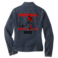 National Tight End Day 2022 2 Ladies Denim Jacket | Artistshot