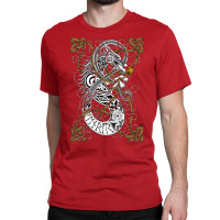 Fenrir The Wolf Norse Mythology Knotwork Coloured Classic T-shirt | Artistshot