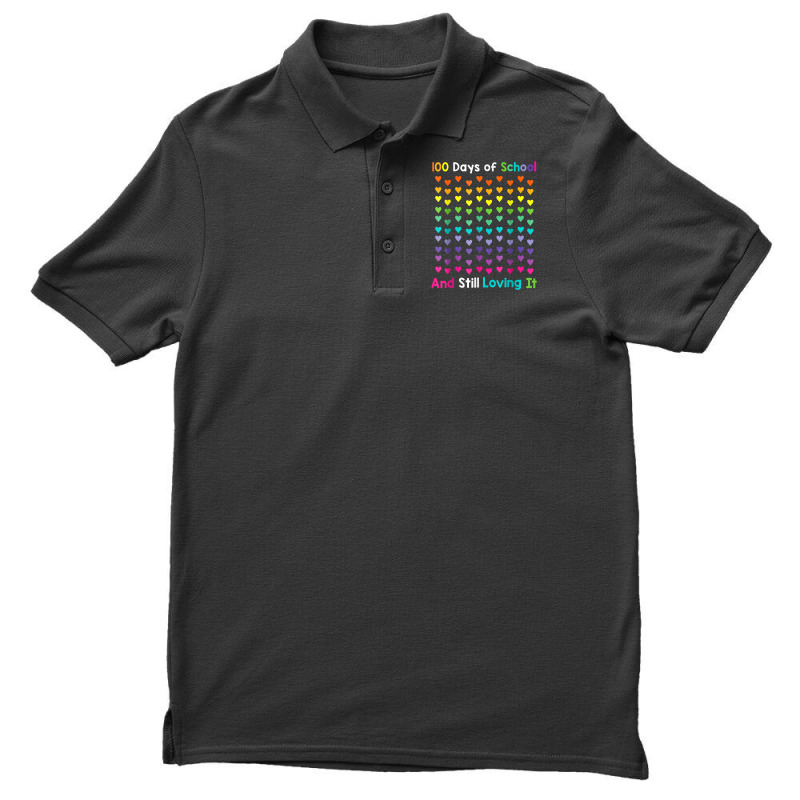 Cute 100 Days Of School And Still Loving It Hearts 100th T Shirt Men's Polo Shirt | Artistshot