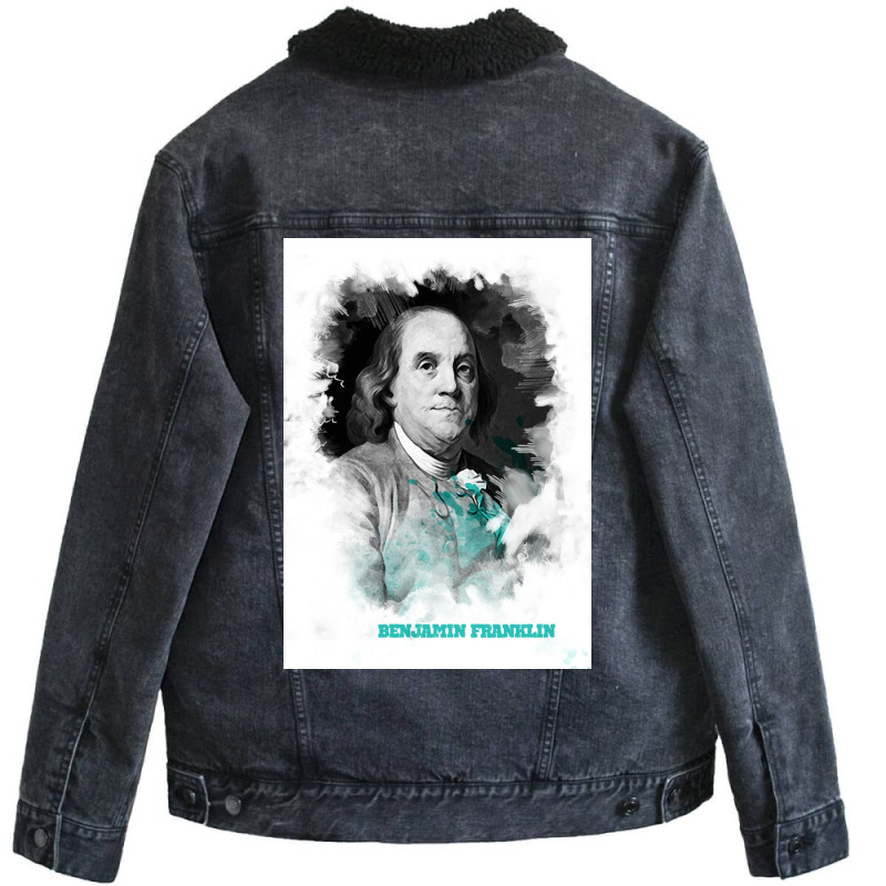 Benjamin Franklin Painting Art Unisex Sherpa-lined Denim Jacket | Artistshot