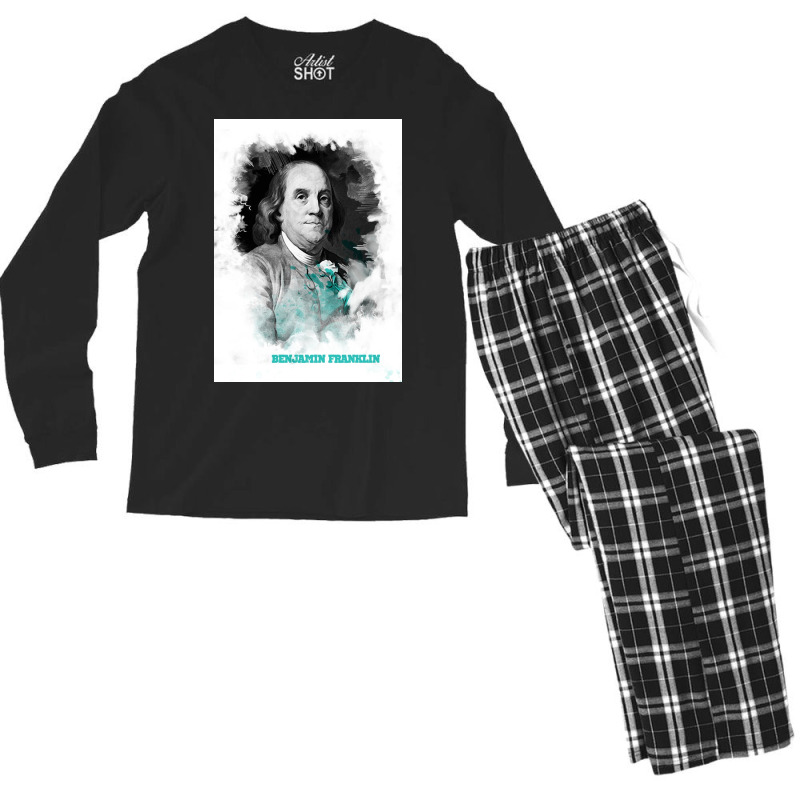 Benjamin Franklin Painting Art Men's Long Sleeve Pajama Set | Artistshot