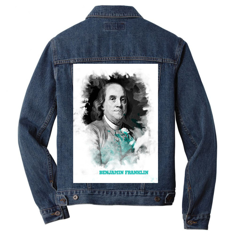 Benjamin Franklin Painting Art Men Denim Jacket | Artistshot