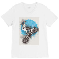 Motocross Extreme Sport V-neck Tee | Artistshot