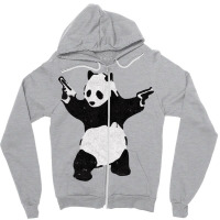 Banksy Armed Panda With Guns Green Zipper Hoodie | Artistshot