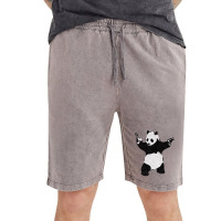 Banksy Armed Panda With Guns Green Vintage Short | Artistshot