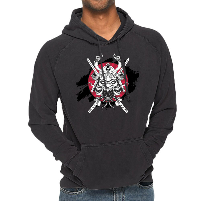 Samurai Skull Vintage Hoodie by apolitery | Artistshot