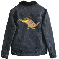 Aligator Crocodile Cartoon Unisex Sherpa-lined Denim Jacket | Artistshot