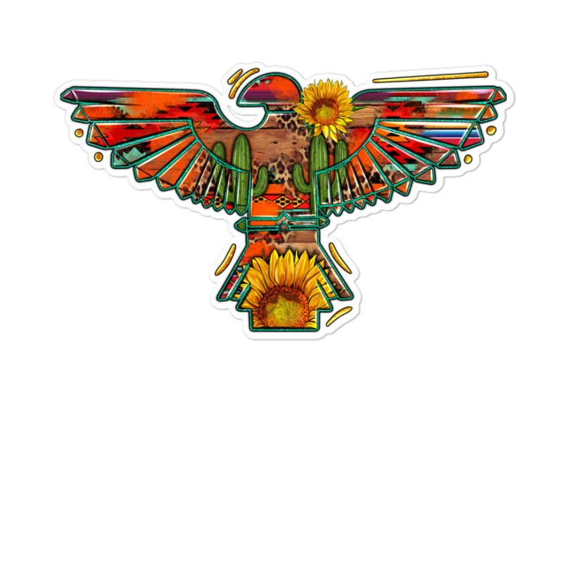 Thunderbird  Wild Soul With Sunflower Serape Aztec Sticker | Artistshot