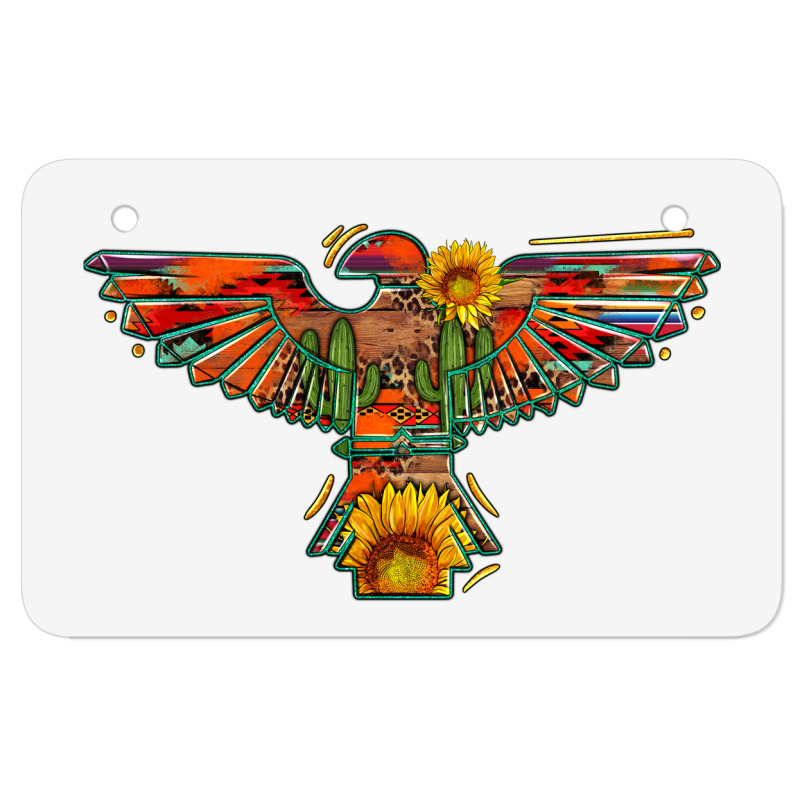 Thunderbird  Wild Soul With Sunflower Serape Aztec Atv License Plate | Artistshot