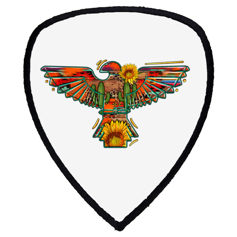 Thunderbird  Wild Soul With Sunflower Serape Aztec Shield S Patch | Artistshot