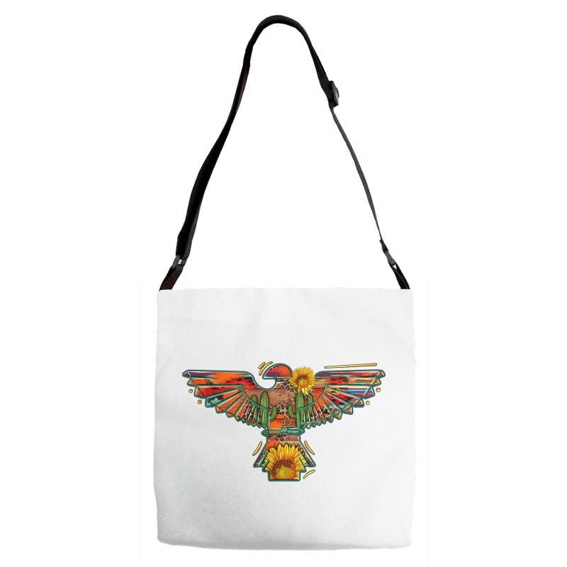 Thunderbird  Wild Soul With Sunflower Serape Aztec Adjustable Strap Totes | Artistshot