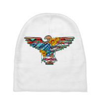 Thunderbird With Usa Flag And Sunflowers Baby Beanies | Artistshot