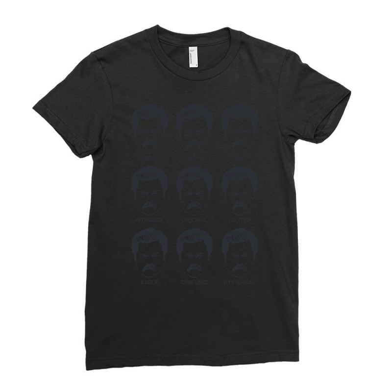 Ron Swanson Emotions Parks And Recreation Nostalgia Ladies Fitted T-Shirt by arjazjenniav | Artistshot