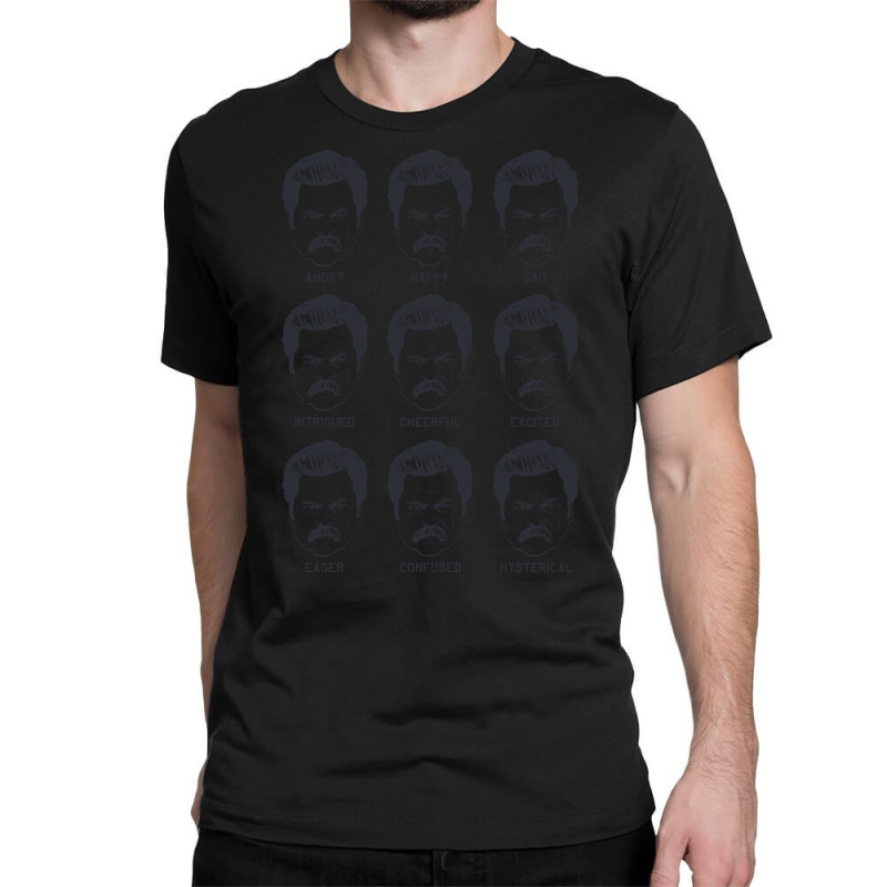 Ron Swanson Emotions Parks And Recreation Nostalgia Classic T-shirt by arjazjenniav | Artistshot