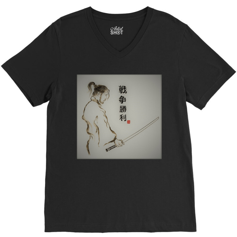 Samurai Sword. V-Neck Tee by apolitery | Artistshot