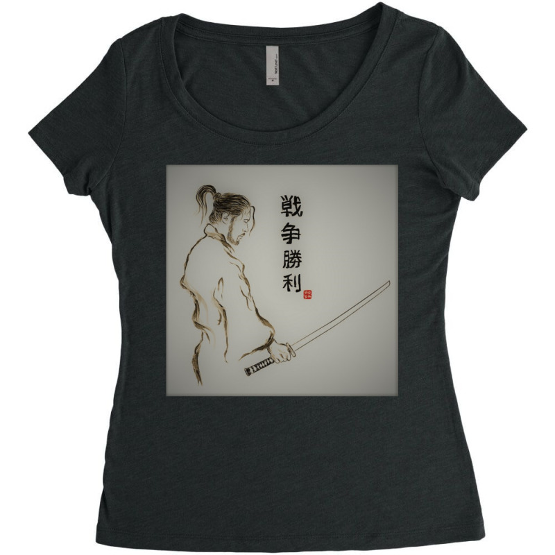 Samurai Sword. Women's Triblend Scoop T-shirt by apolitery | Artistshot