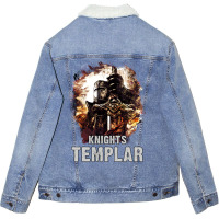 Knights Templar  The Order Of The Knights Of The Temple Of Solomon Unisex Sherpa-lined Denim Jacket | Artistshot