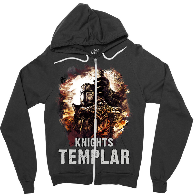 Knights Templar  The Order Of The Knights Of The Temple Of Solomon Zipper Hoodie by ragynocedep | Artistshot