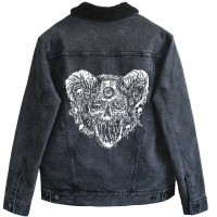 Artistshot Limited Edition King Of Hell Power In Flesh And Bone Demon Unisex Sherpa-lined Denim Jacket | Artistshot