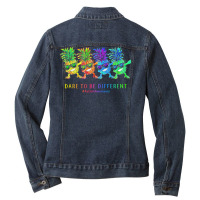 Autism Awareness T  Shirt Pineapple Dab Autism Awareness T  Shirt Ladies Denim Jacket | Artistshot