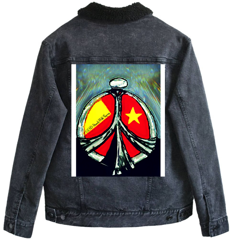 God Stands With Tigray ❤️ End #tigraygenocide. I Am Donating 80% O Unisex Sherpa-Lined Denim Jacket by aceroslindrai | Artistshot