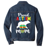 Autism Awareness T  Shirt Womens Proud Autism Mom Puzzle Autism Awaren Men Denim Jacket | Artistshot