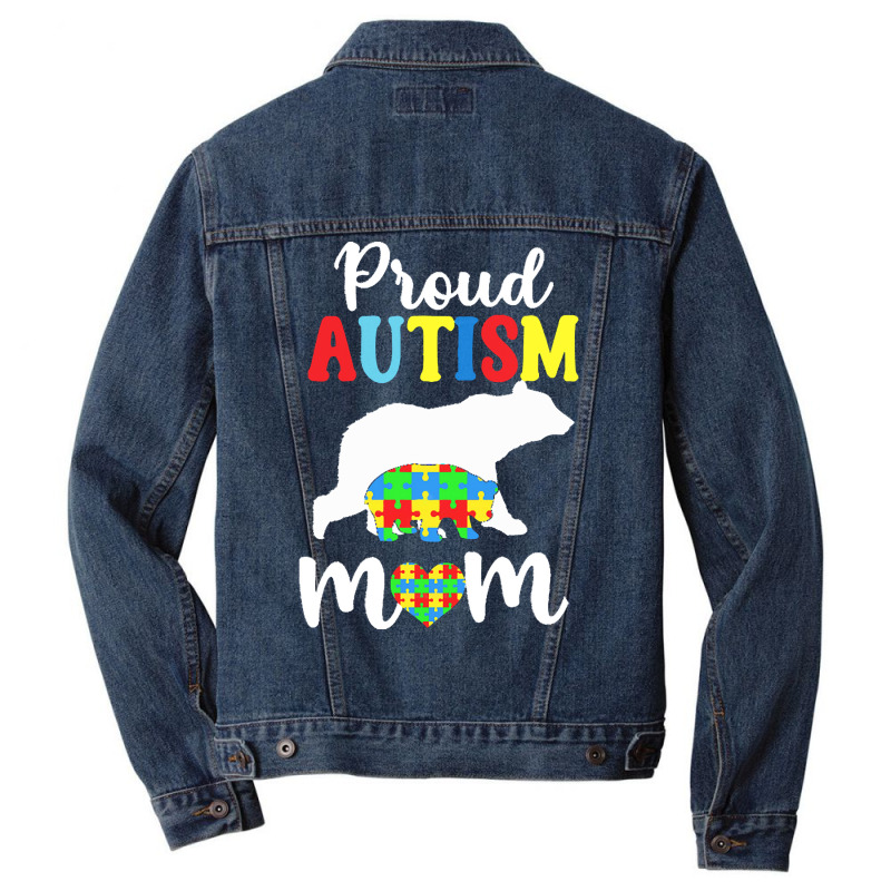 Autism Awareness T  Shirt Womens Proud Autism Mom Puzzle Autism Awaren Men Denim Jacket by vmcdermott132 | Artistshot