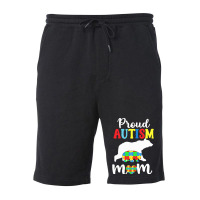 Autism Awareness T  Shirt Womens Proud Autism Mom Puzzle Autism Awaren Fleece Short | Artistshot